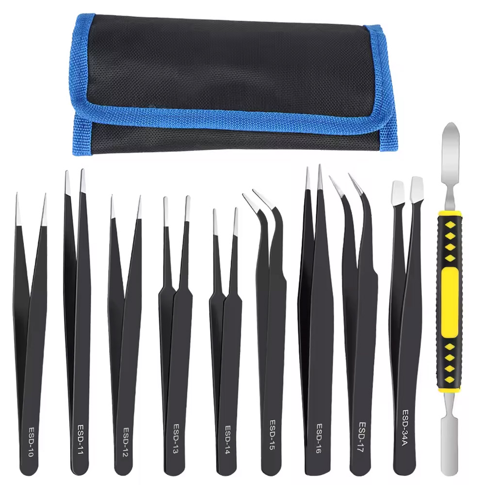 Electronics Repair Parts - 10Pcs/Set Precision Anti-Static Curved & Straight