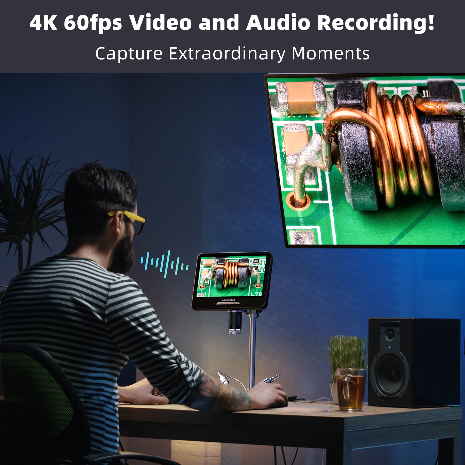 Andonstar AD210S-Pro 4K 60FPS  - Electronics Repair Microscope 评论和价格