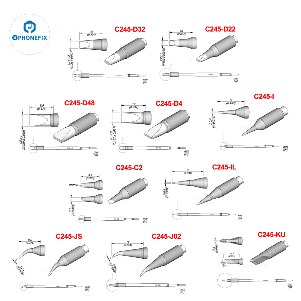 OEM C245 C470 Series Tips C245 - Electronics Repair Kit With Soldering Iron 评论和价格